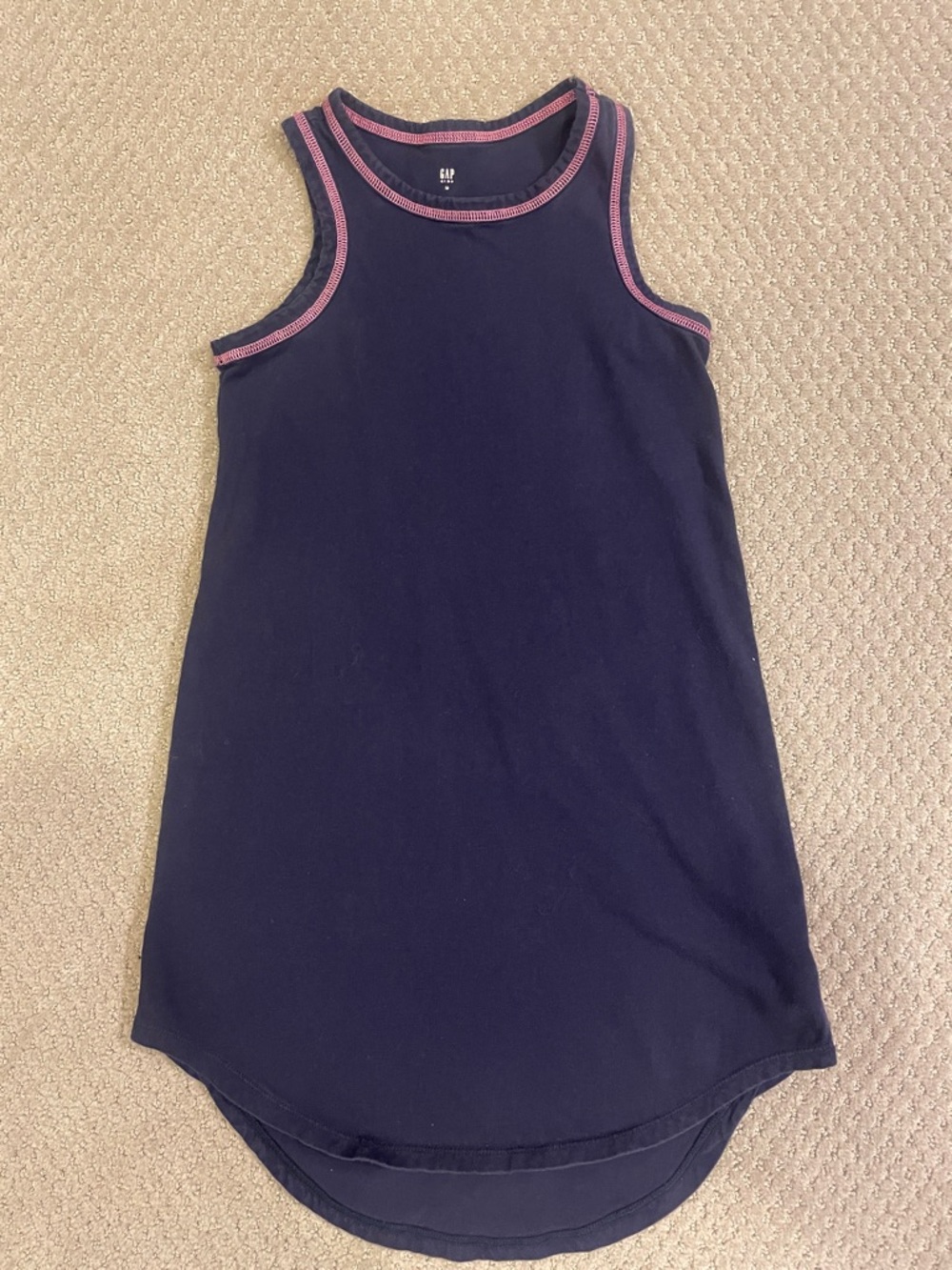 GAP Navy Tank Dress with Pink Trim Accents